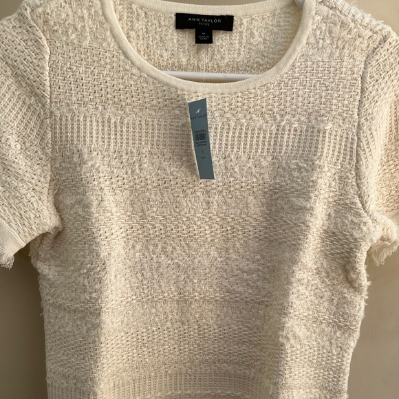 NWT Ann Taylor Petite Stitched Fringe Sweater - Picture 4 of 7